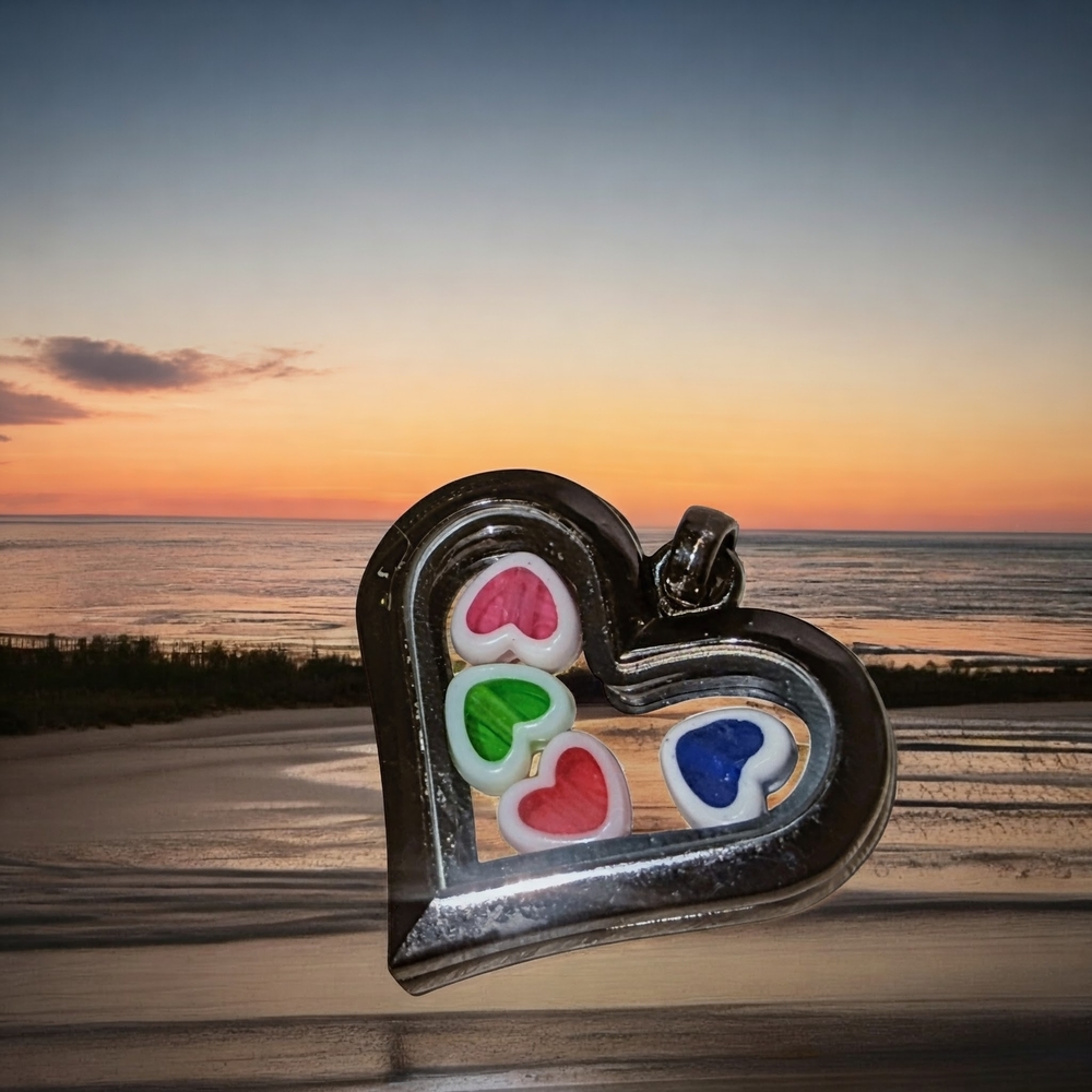 Heart-Shaped Multicolor Art Piece